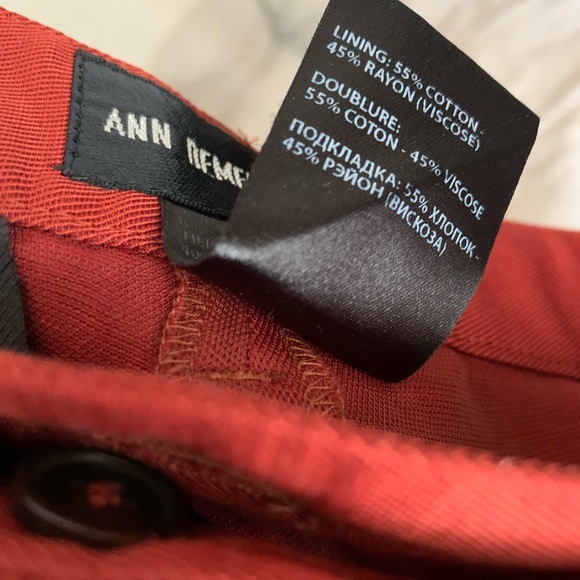 Ann Demuelemeester vintage red linen cropped wide leg pants - Picture 10 of 10